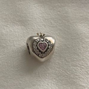 Retired two toned Authentic Pandora Silver & Gold Princess Heart Charm